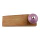 2 Pieces Light Purple Crackle Ceramic Wooden Door Stopper